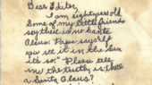 A handwritten letter on aged paper reads: "Dear Editor, I am eight years old. Some of my little friends say there is no Santa Claus. Papa says if you see it in The Sun it’s so. Please tell me the truth, is there a Santa Claus? Virginia O'Hanlon 115 W. 95th St.